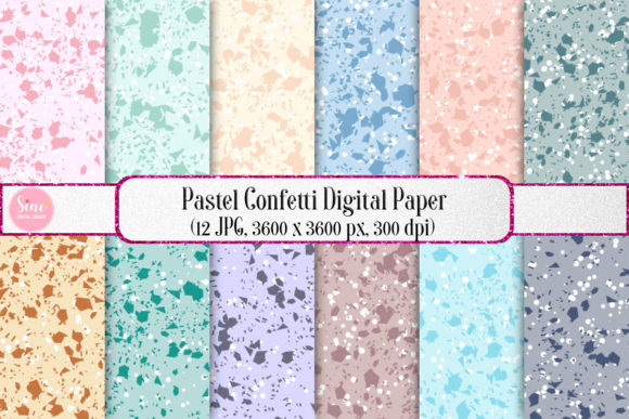 Download Pastel Confetti Digital Paper Background - Confetti digital paper Collection