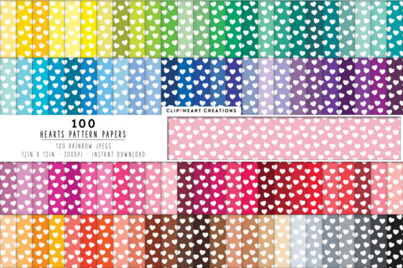 Download 100 Heart Confetti Digital Paper Pack - Premium Resources