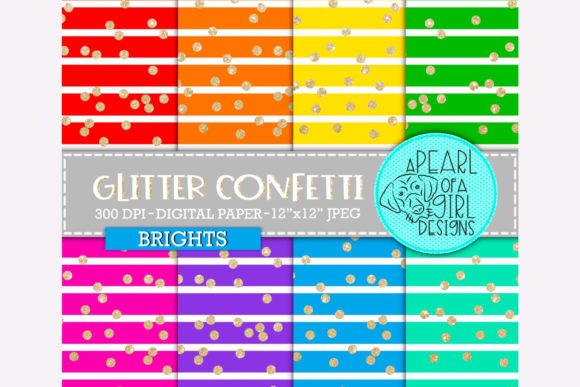 Download Glitter Confetti Digital Paper, Brights - Confetti digital paper Collection