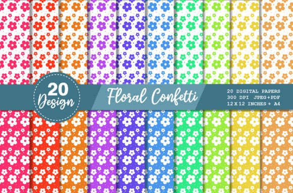 Download Floral Confetti Digital Paper Pattern - Confetti digital paper Collection