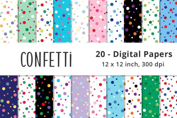 Download Confetti Digital Paper Backgrounds - Confetti digital paper Collection