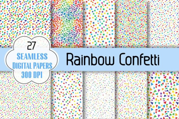 Download Rainbow Confetti Digital Paper - Confetti digital paper Collection