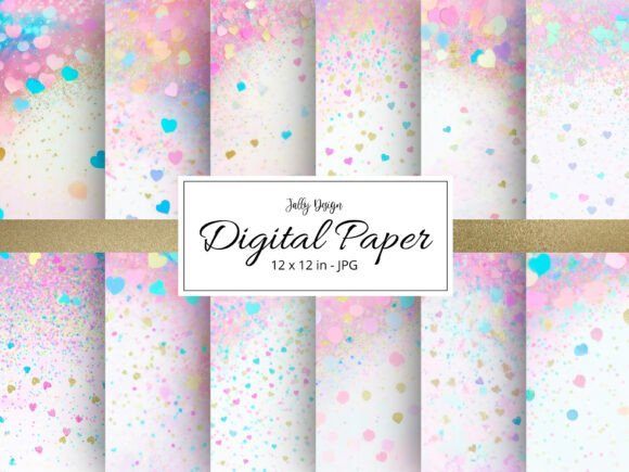 Download Pastel Confetti in Shape of Heart Design - Pastel confetti Collection