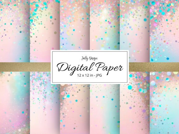 Download Pastel Confetti &amp; Glitter Digital Paper - Pastel confetti Collection