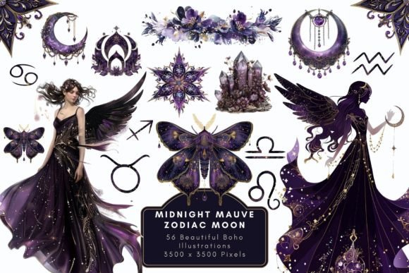 Download Midnight Mauve Zodiac Clipart - Mauve Collection