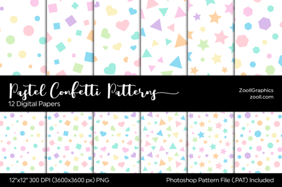 Download Pastel Confetti Digital Papers - Confetti digital paper Collection