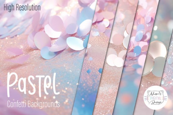 Download Pastel Confetti Backgrounds Bundle - Pastel confetti Collection